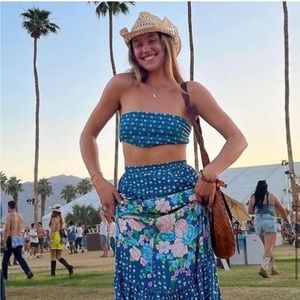 Spell & Gypsy YELLOW ROSE TRAVEL SCARF- Cornflower Blue, NWT Uft